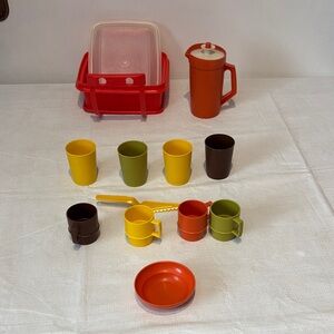 Vintage Tupperware Kids Play Pitcher, Mugs, Cups, Server& Container